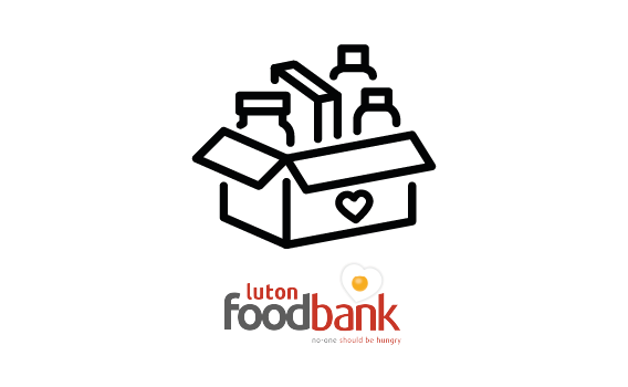 food bank donations icon with logo